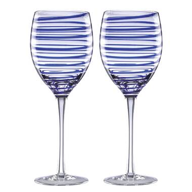 Pescara White Dot Tumbler Glasses, Set of 4 (Set of 4) Orren Ellis Color: Navy Blue