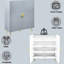 Armoire d'appoint moderne en gris ultrabrillant - 4 portes, tablettes réglables avec pieds en métal-2051083207