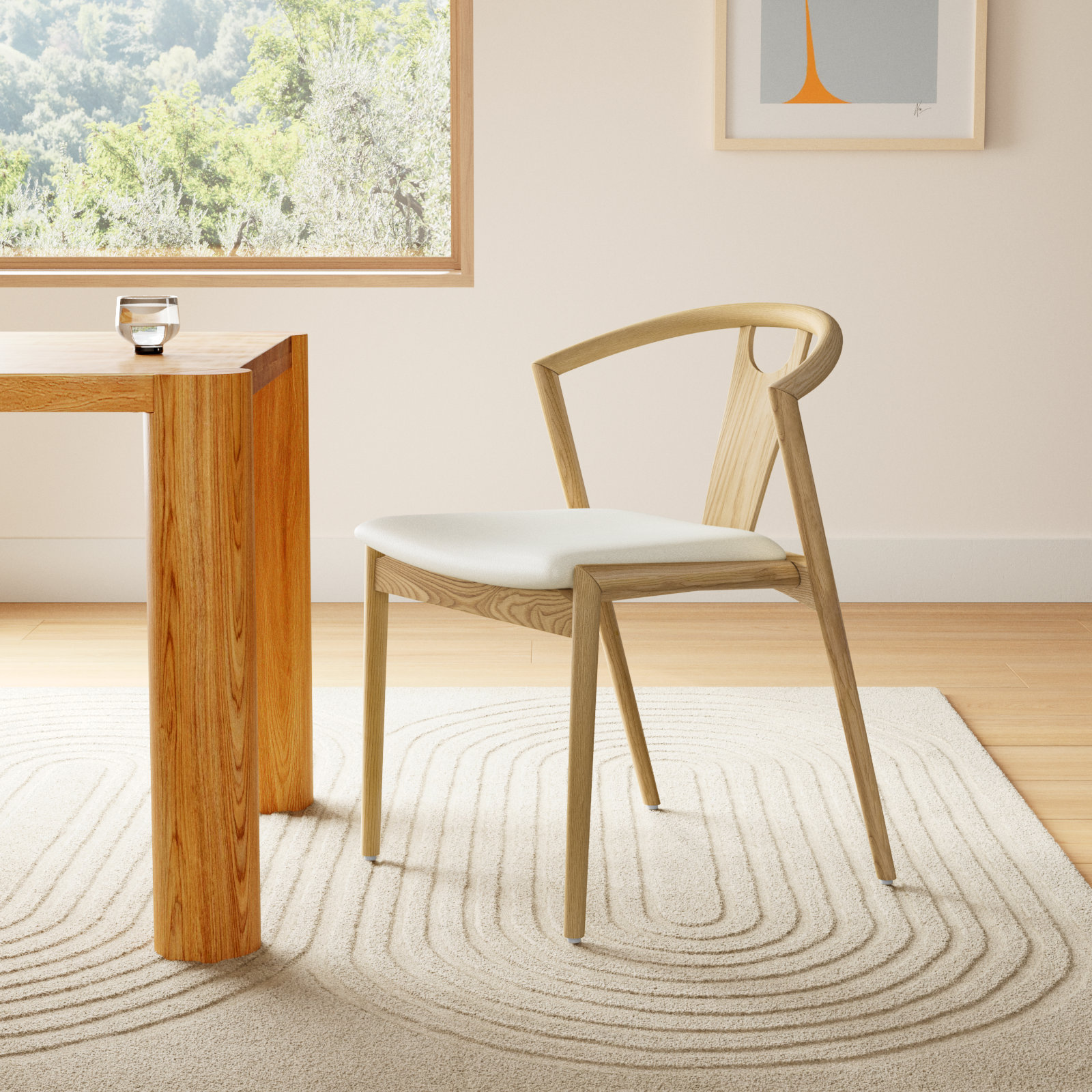 Ambra Dining Chair, White, 1