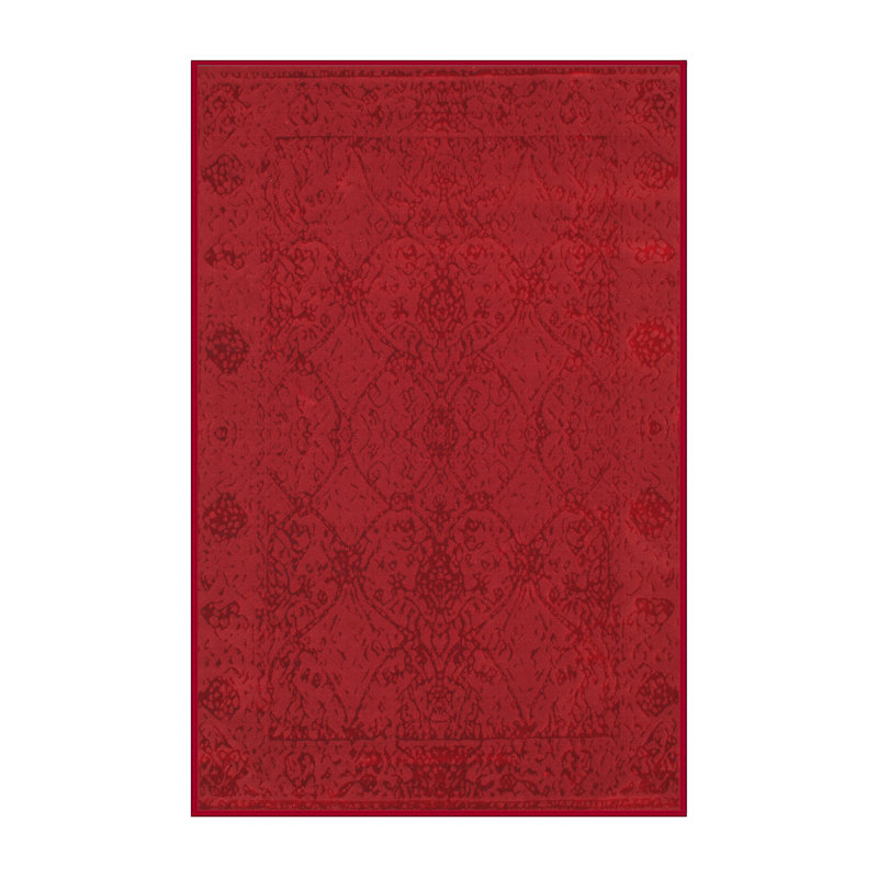 Tapis de zone rouge contemporaine, Rectangle 7 pi x 10 pi