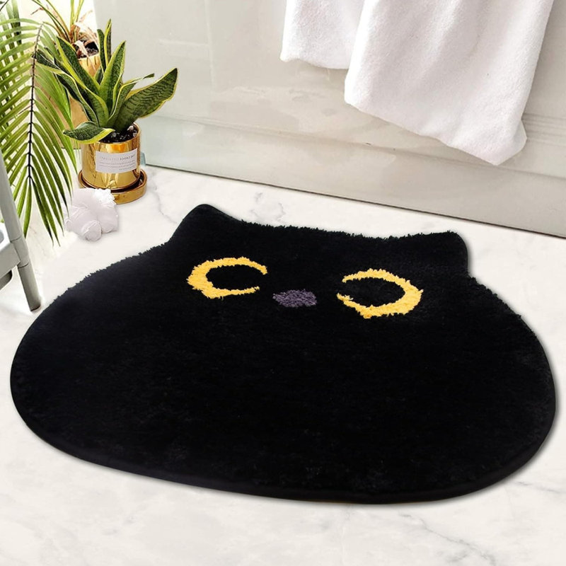 Cat Bath Mat: Soft Washable Non-Slip, 50x56cm (Bath/Bedroom/Tub)