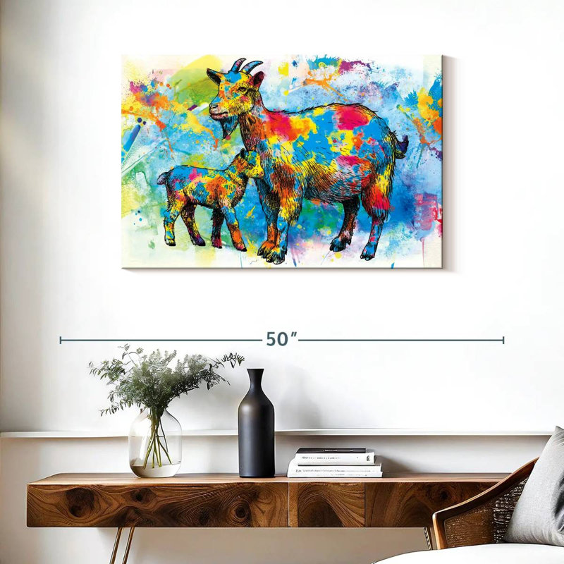 Goats Paint Splash, 24" H x 36" W