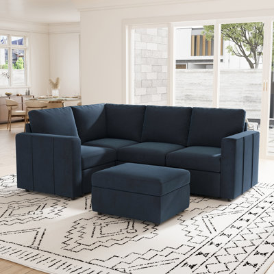 Aubade L-Shape Sectional Sofa Storage Couch With Removable Ottomans