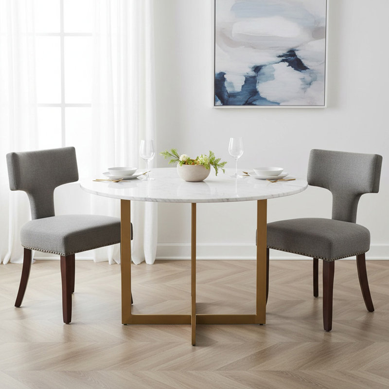 Ensemble de 2 chaises de salle à manger Mid Century, Gris