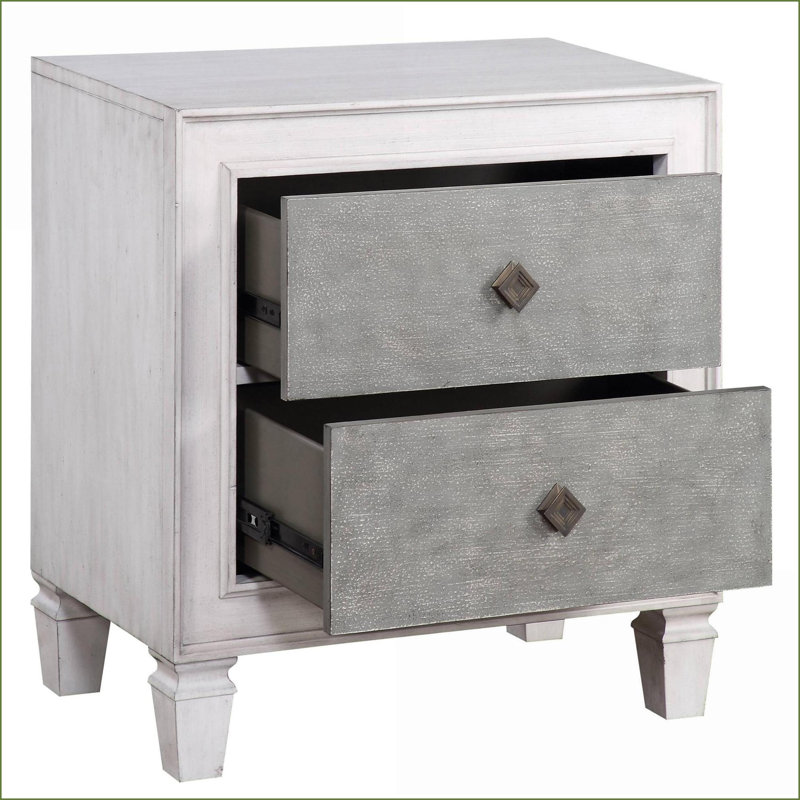 Table de chevet 2 tiroirs Rustic Gray