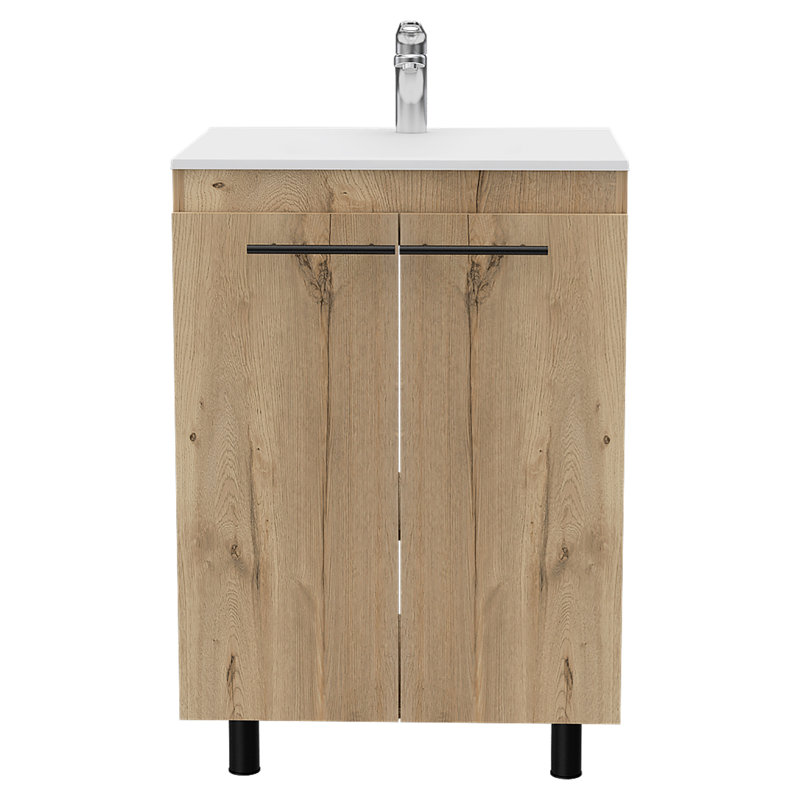 Meuble-lavabo Miyamoto, Chêne clair