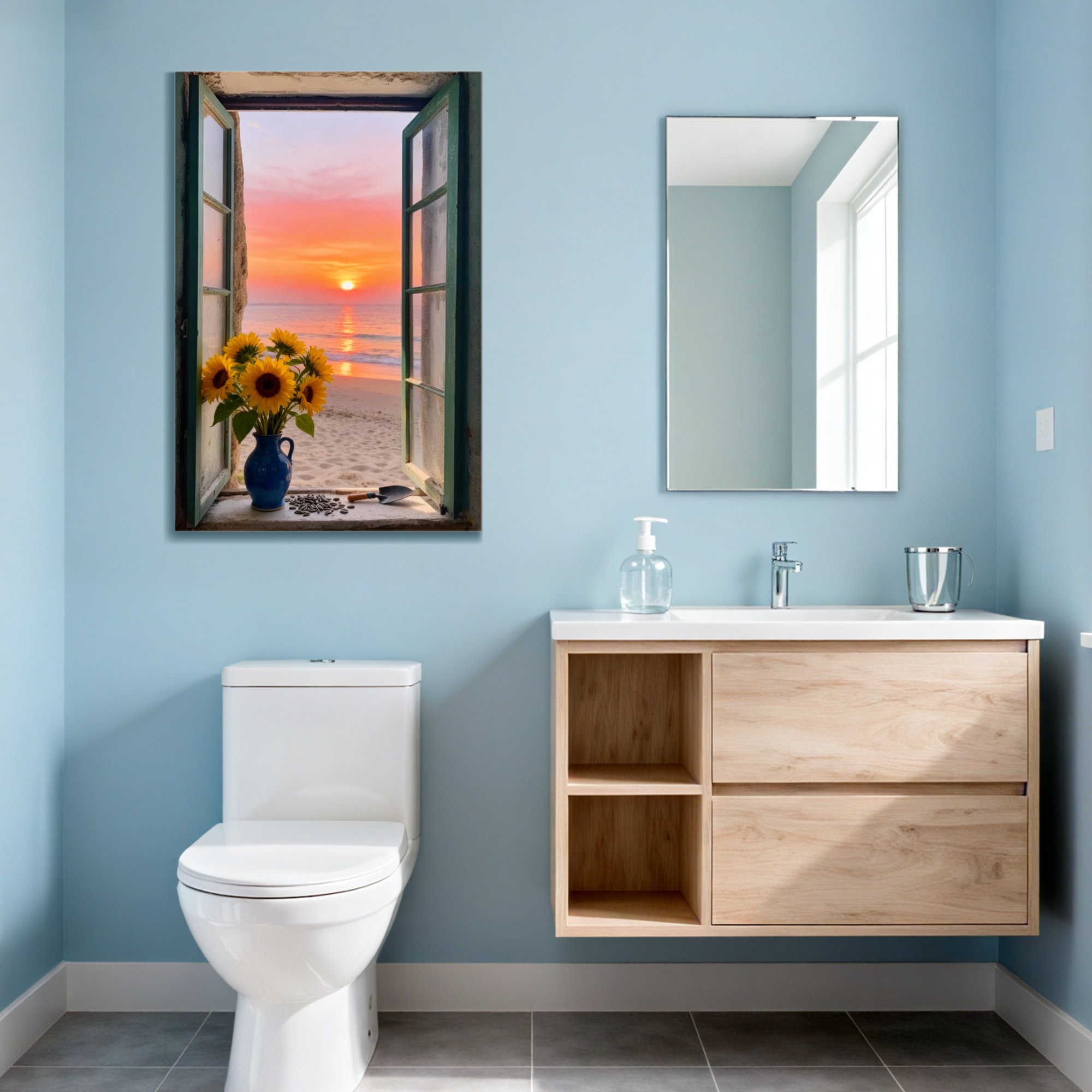 Highland Dunes Landscape & Nature Sunset Beach View Through Window With ...