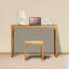 Petit banc en verre trempé et table en pin
