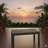 43" X 24" All-Weather Metal Outdoor Coffee Table With Wood-Look Top And Gray Frame