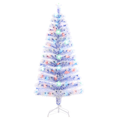 Sapin de Noël artificiel pré-éclairé avec branches DEL réalistes multicolores