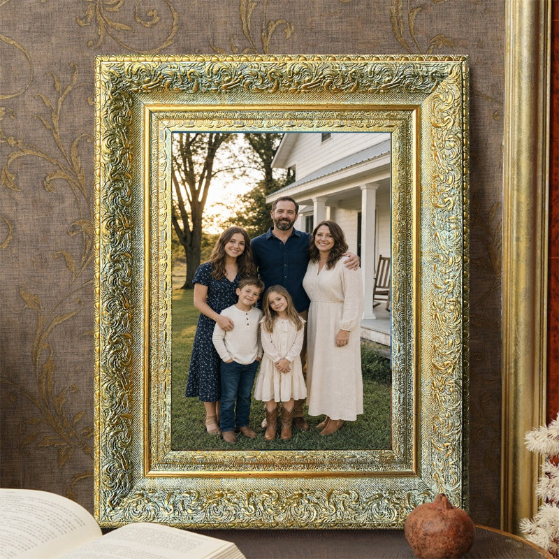 Cadre photo orné antique de 8 po x 10 po 1PC avec forme rectangulaire classique