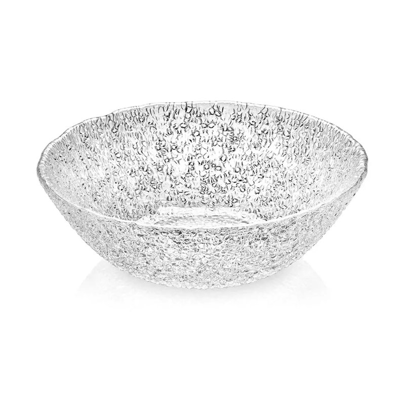 Special Bowl Cm.28 H.8.5 Gold Decorated Glass, Clear