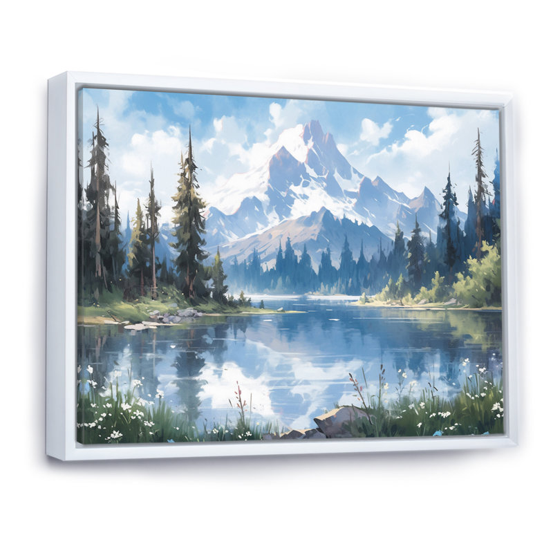 «Mountain View Bliss III - Countryside», reproduction d'art sur toile encadrée, H 12 po x l 20 po, Blanc