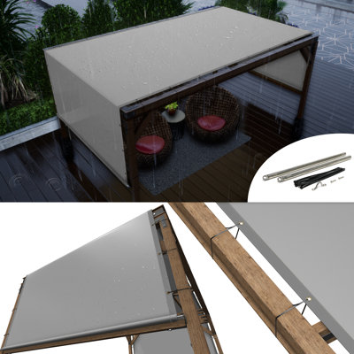 Royal Shade Waterproof Pergola Cover with Weight Rod