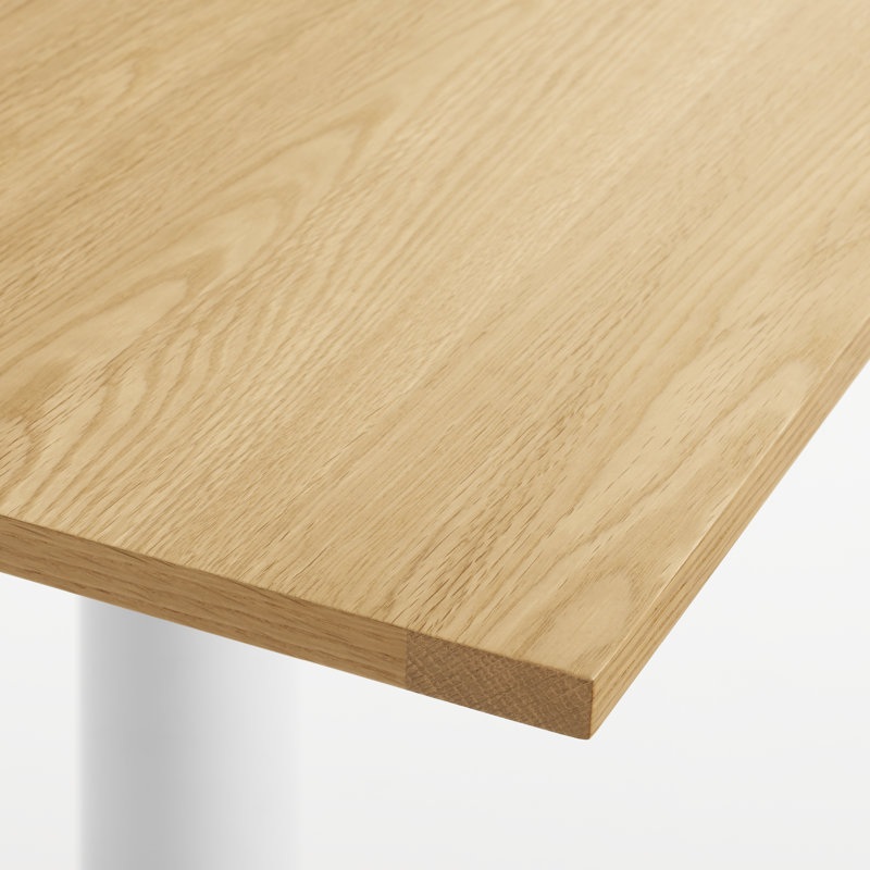Easy Walnut Wood Dining Table, White Oak, Matte White