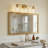 Luster Three Lights Vanity Armed Sconce Clear Glass Satin Brass Metal