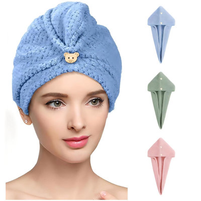 Ensemble de 3 serviettes de bain à double couche en microfibre à séchage rapide super absorbant
