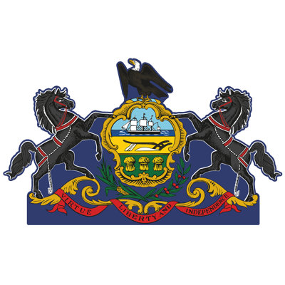 Pennsylvania State Flag Coat of Arms Seal Insignia Cardboard Standup