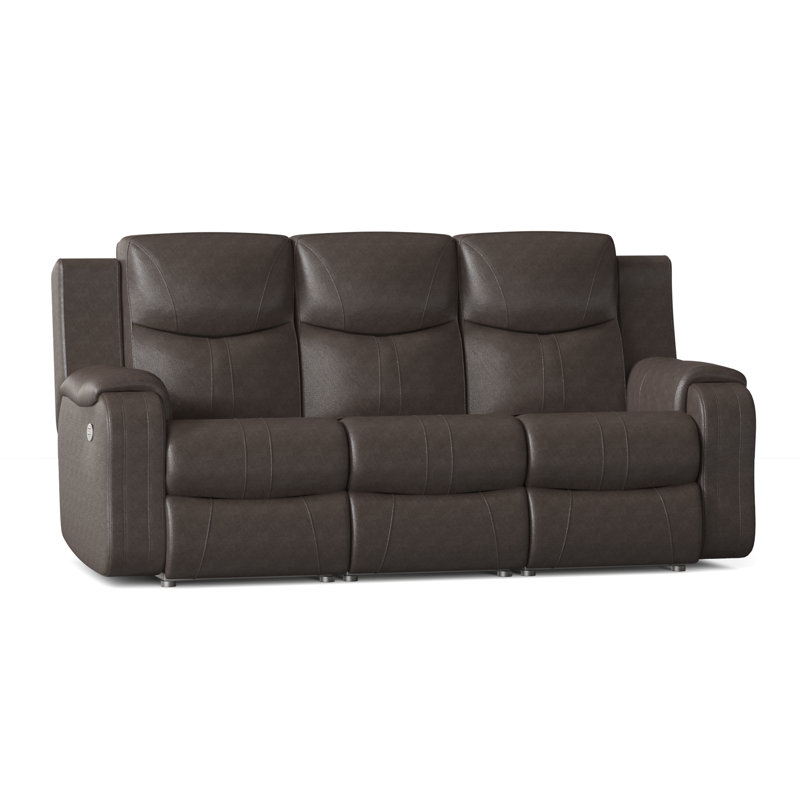 Marvel Upholstered 83'' Reclining Sofa, Passion Slate, Manual