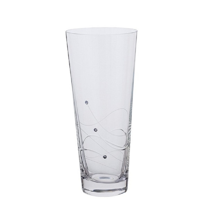Dartington Crystal Glitz Table Vase, 30cm H x 12.9cm W x 12.9cm D