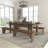 Dejon 8' x 40" Antique Rustic Folding Farm Table and Two Bench Set-873113445-873113440