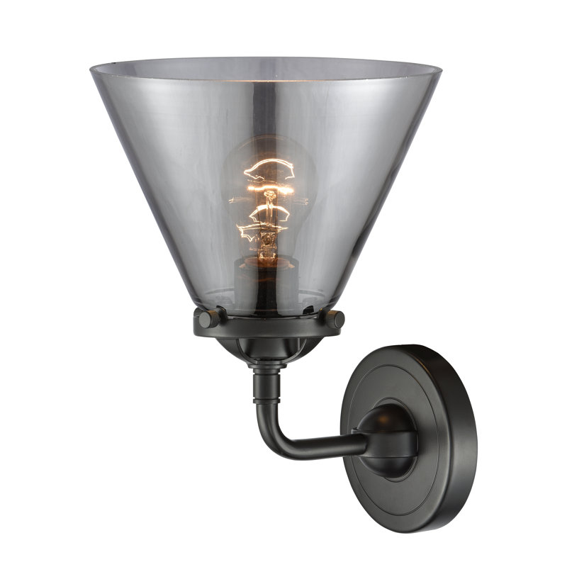 Shofner Armed Sconce, Smoked, 6 Watt Vinage LED Bulb, Oil Rubbed Bronze