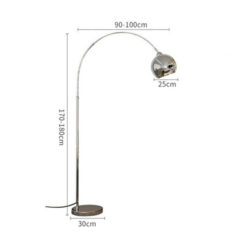 75 inch modern arched floor lamp with metal lampshade and weighted marble base