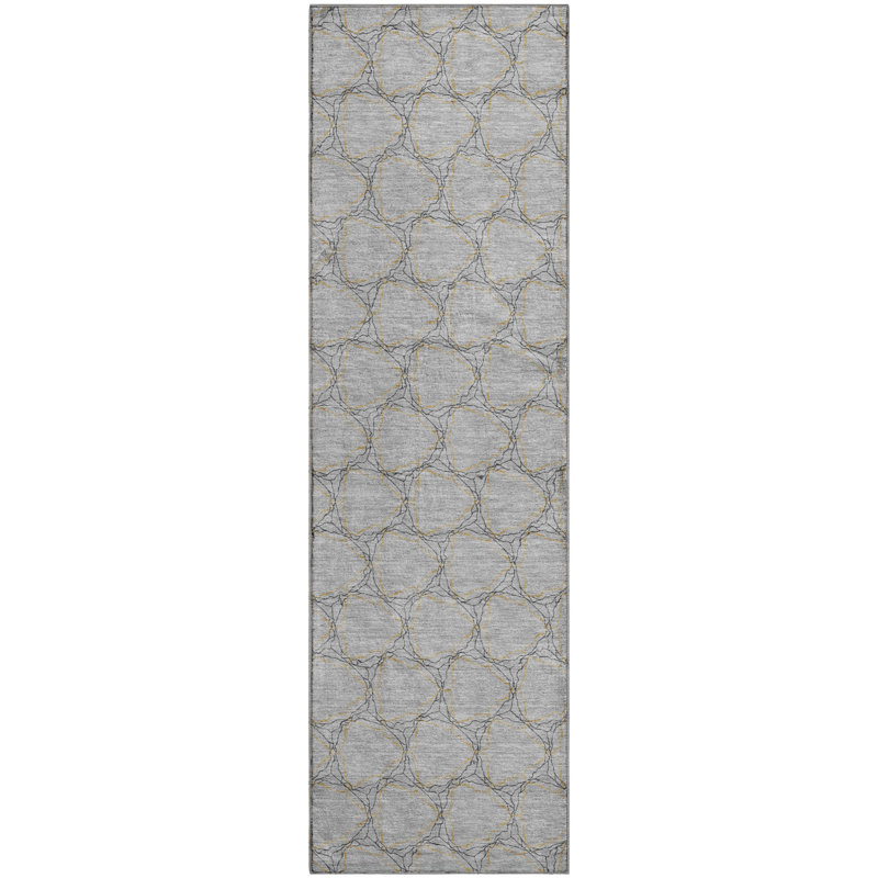 Premium Machine Washable Prisco Gray Rug, Runner 2'3" x 7'6"