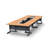 Tables Training Meeting Seminar Classroom 6Pc Beech Folding Industrial Caster Z-Base. Tables Connect.  Modesty Panel, Shelf, Power+Usb Outlet. Fold+Nest For Storage (Seating Not Included).
