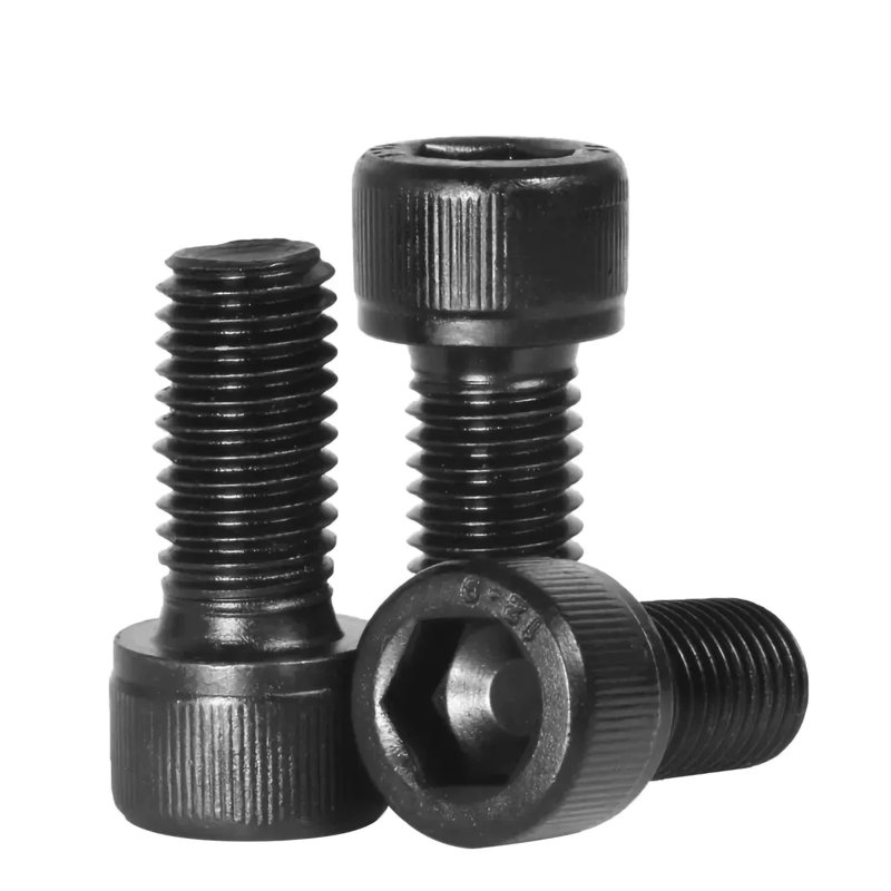 FixtureDisplays® 25PK M10 X 20mm Pitch 1.50 Hex Socket Head Screw Knurled Cap Screws Bolts, Black 15709-screw-25PK