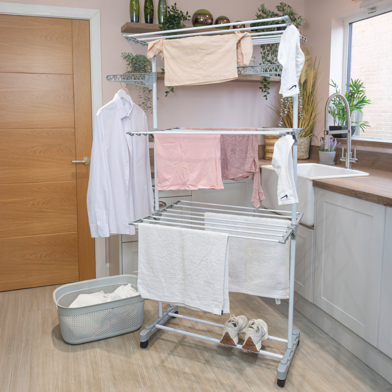 JVL 2 Tier Clothes Drying Airer, White