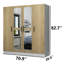 Armoire-penderie à miroir 4 portes avec 2 tiroirs-1862804523