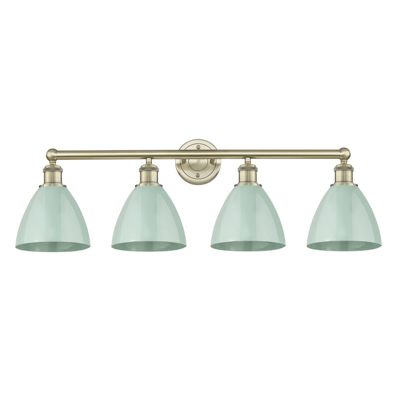 Alquin 4 - Light Dimmable Vanity Light, Seafoam, Antique Brass