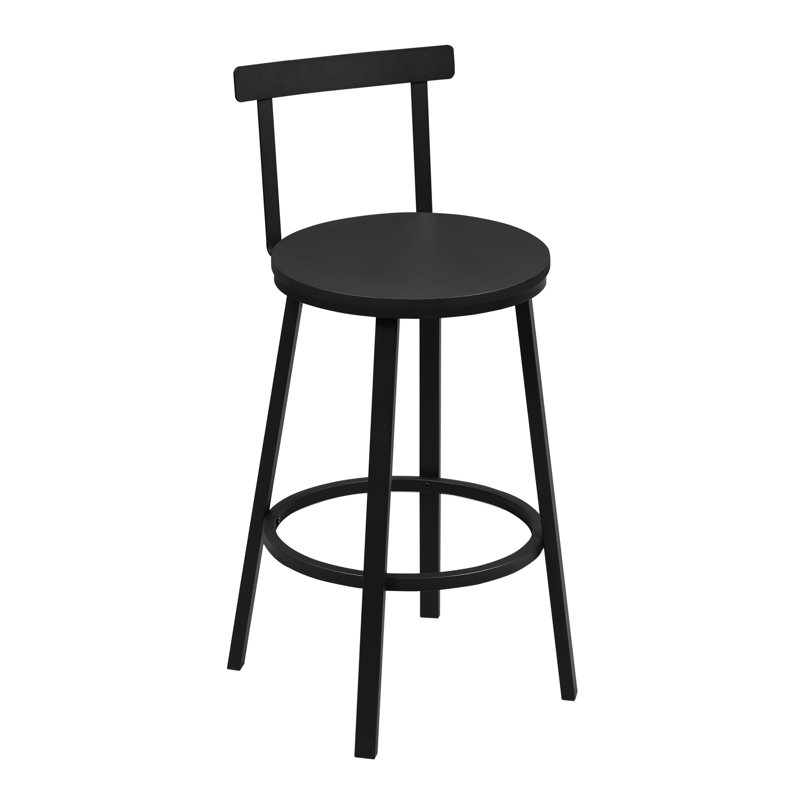Bar Stools Set Of 4 Round Kitchen Stools With Backrest Metal Frame Footrest Counter Stool 150 Kg Load Capacity For Bar Kitchen Island Dining Room