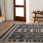 Phoebe Machine Washable Kimmons Chevron Area Rug in Black/Light Gray-1557063287