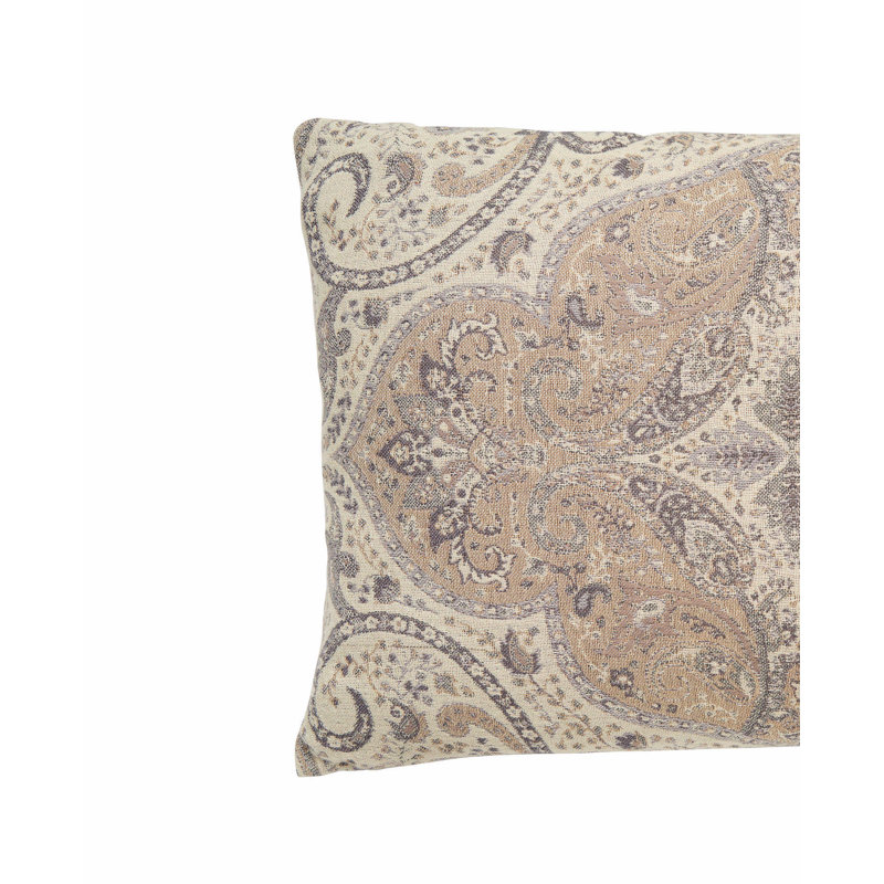 Suman Natural Jacquard-Woven Cotton Lumbar Pillow
