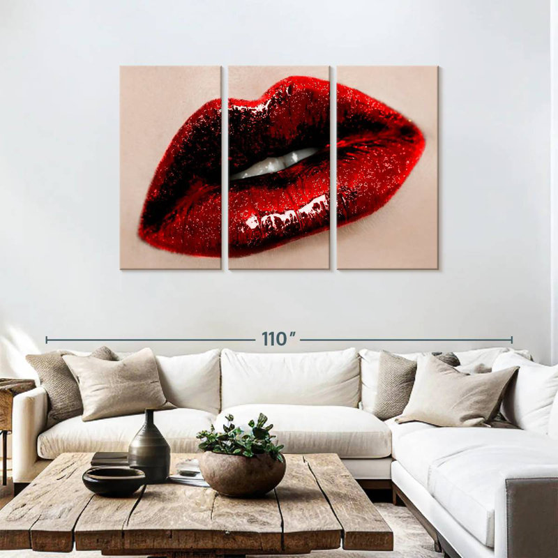 Shuttleworth Dark Red Lips, 48" H x 74" W