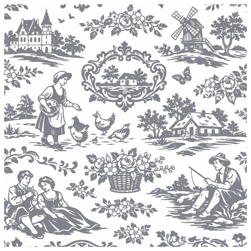 Tapisserie murale «Pastoral Toile» - Toile, 68in H x80in W with 4 Grommets