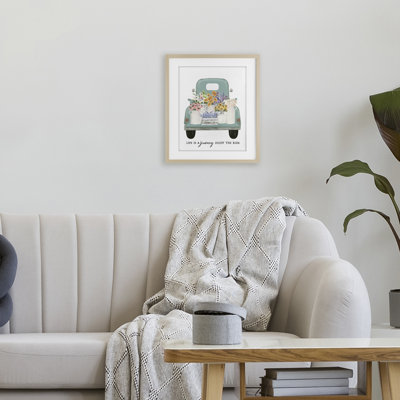 «Enjoy The Ride Truck», reproduction encadrée sous verre, design par lettré et doublé