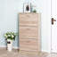 Range-chaussures à trois tiroirs Range-chaussures en bois à trois niveaux Conception durable et résistante à l'humidité dans le vestibule Style simple et élégant