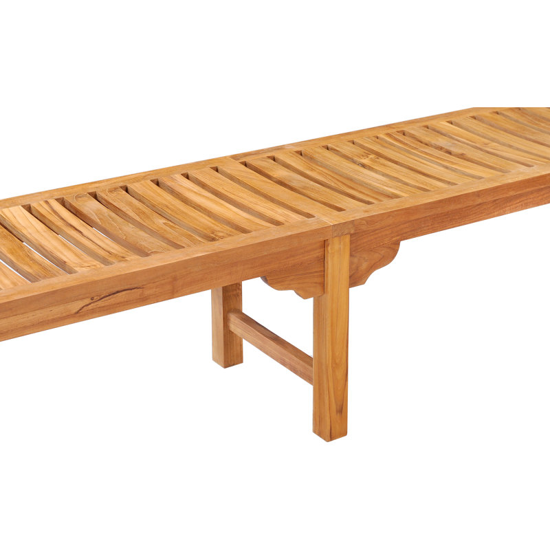 Santa Monica Outdoor Teak Dining Bench, 18" H x 118" W x 18" D