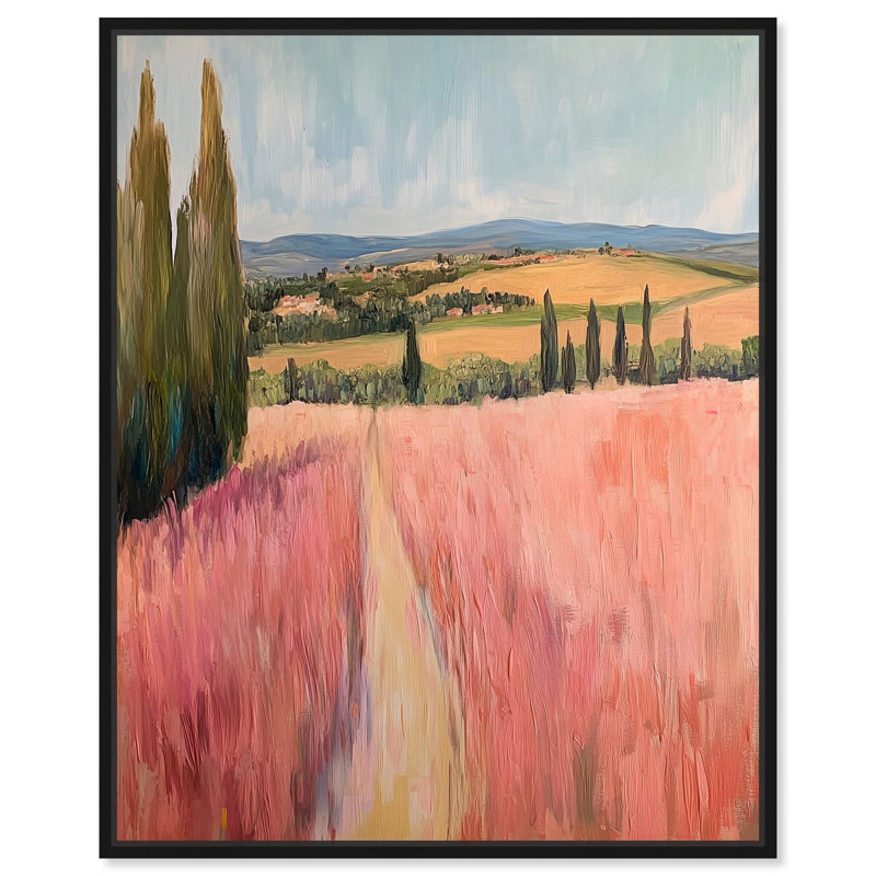 Cypress Path, toile par Art Remedy, Noir, H 21 po x l 17 po, Cadre flottant