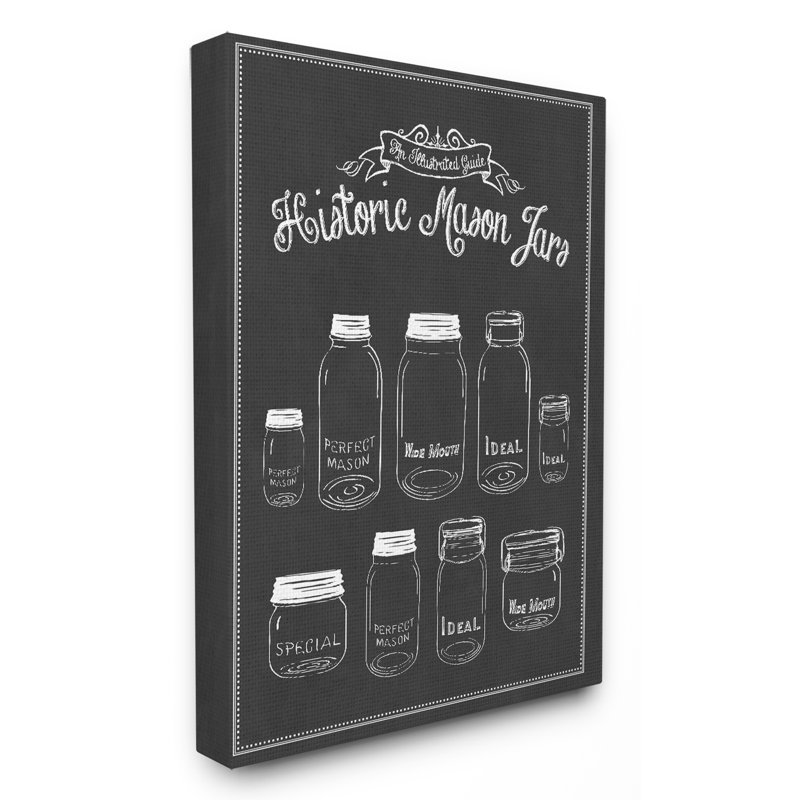 «Vintage Mason Jars», impression rétro, H 20 po x l 16 po, Toile tendue