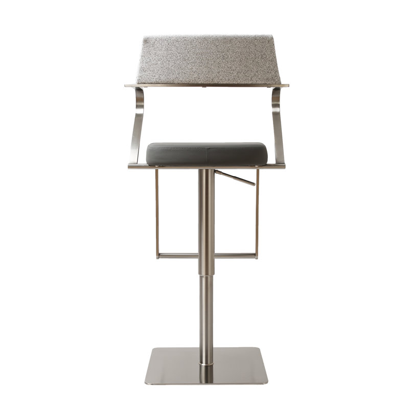 Alfredas Swivel Upholstered Adjustable Height Counter Stool with Metal Frame