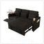Canapé-lit 3 personnes pliable 3-en-1 avec table, ports USB et accoudoirs de rangement, tissu chenille de haute qualité-1603161896