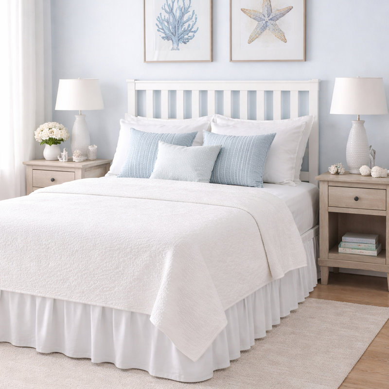 Tête de lit Taryne seulement, Blanc, Double/Grand