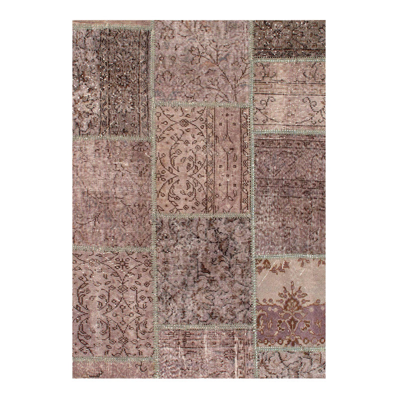 Turkish Wool Geometric Area Rug in Gray