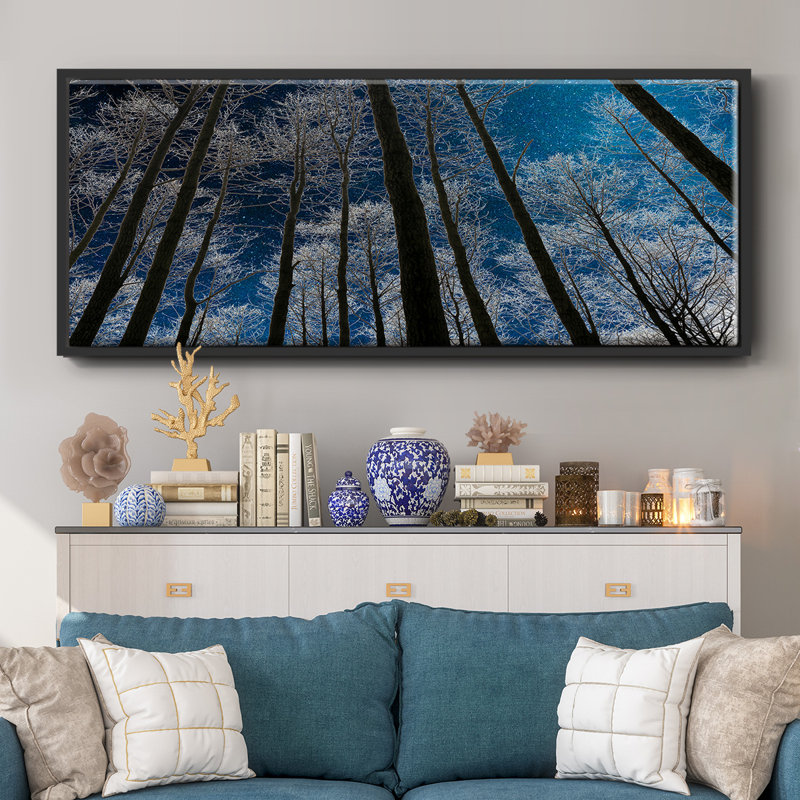 Night Silhouette- Framed Canvas, 8" H x 20" W