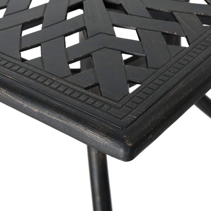 Table de patio 68 po rectangulaire avec accents en cuivre
