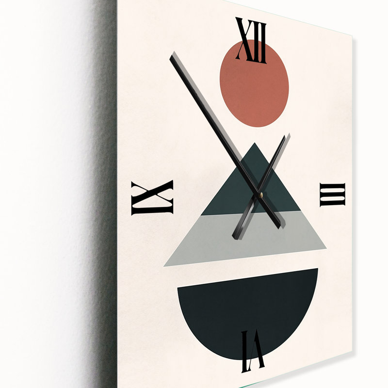 Visionary Retro Moon Geometric Minimalisme VI - Horloges murales transitionnelles, Moyen